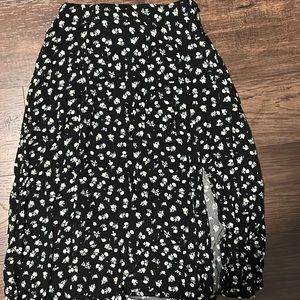 Floral slit skirt Midi